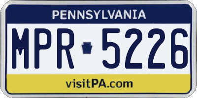 PA license plate MPR5226