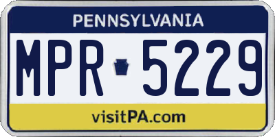 PA license plate MPR5229