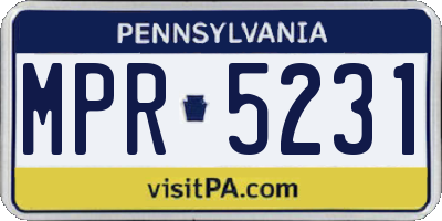 PA license plate MPR5231