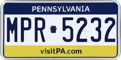 PA license plate MPR5232