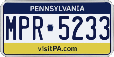 PA license plate MPR5233