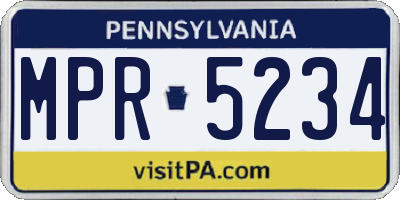 PA license plate MPR5234
