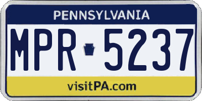 PA license plate MPR5237