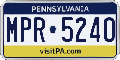 PA license plate MPR5240