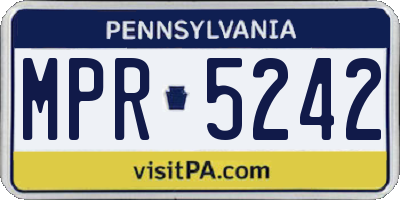 PA license plate MPR5242