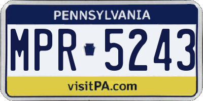 PA license plate MPR5243