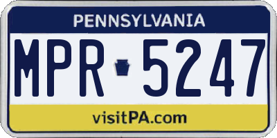 PA license plate MPR5247