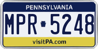 PA license plate MPR5248