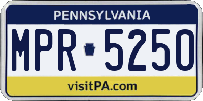 PA license plate MPR5250
