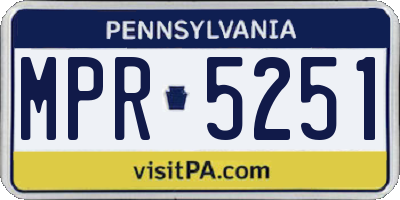 PA license plate MPR5251