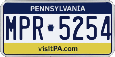 PA license plate MPR5254
