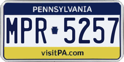 PA license plate MPR5257