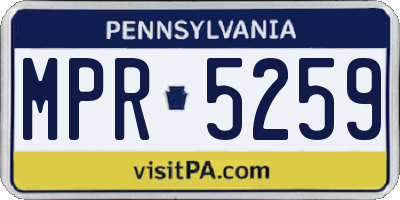 PA license plate MPR5259