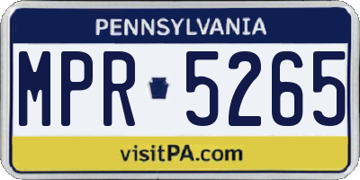 PA license plate MPR5265