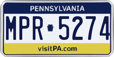 PA license plate MPR5274