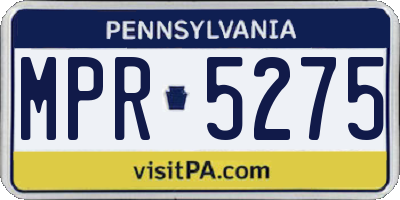 PA license plate MPR5275