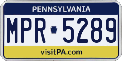 PA license plate MPR5289