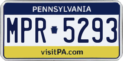 PA license plate MPR5293