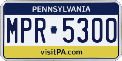 PA license plate MPR5300