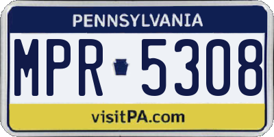PA license plate MPR5308
