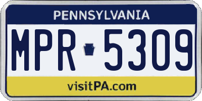PA license plate MPR5309