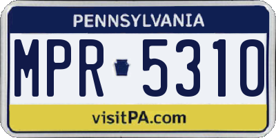 PA license plate MPR5310