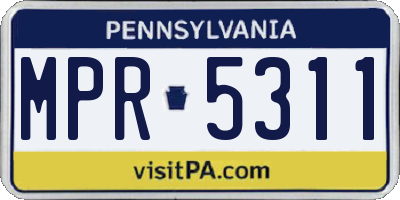 PA license plate MPR5311