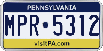 PA license plate MPR5312