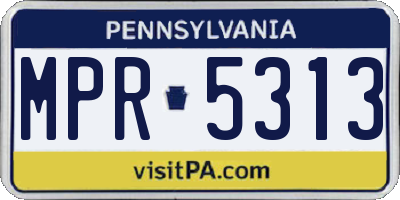 PA license plate MPR5313