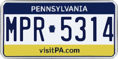 PA license plate MPR5314