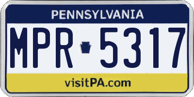 PA license plate MPR5317