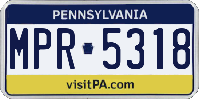 PA license plate MPR5318