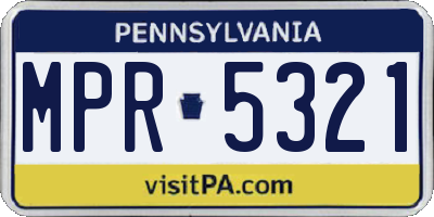 PA license plate MPR5321
