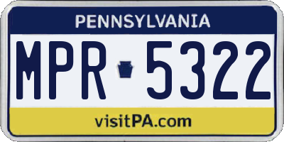 PA license plate MPR5322