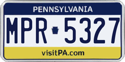 PA license plate MPR5327
