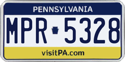 PA license plate MPR5328