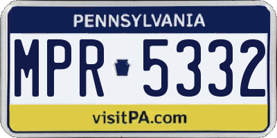 PA license plate MPR5332