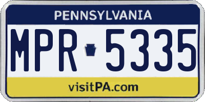 PA license plate MPR5335