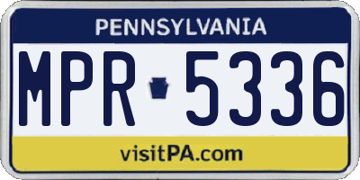 PA license plate MPR5336
