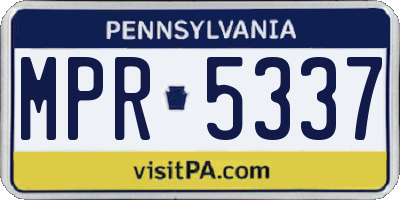 PA license plate MPR5337