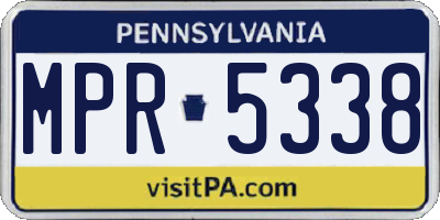 PA license plate MPR5338