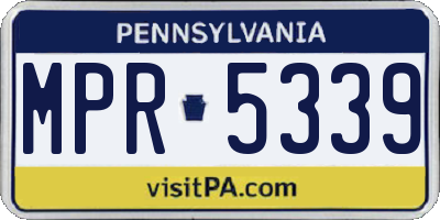 PA license plate MPR5339