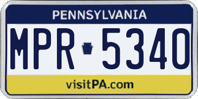 PA license plate MPR5340