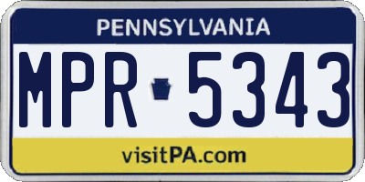 PA license plate MPR5343