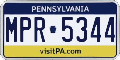 PA license plate MPR5344