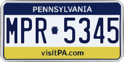 PA license plate MPR5345