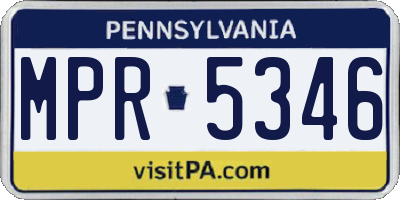 PA license plate MPR5346