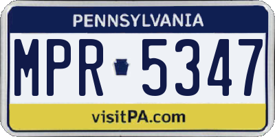 PA license plate MPR5347