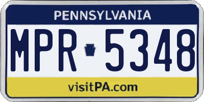 PA license plate MPR5348