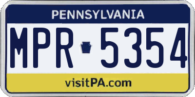 PA license plate MPR5354
